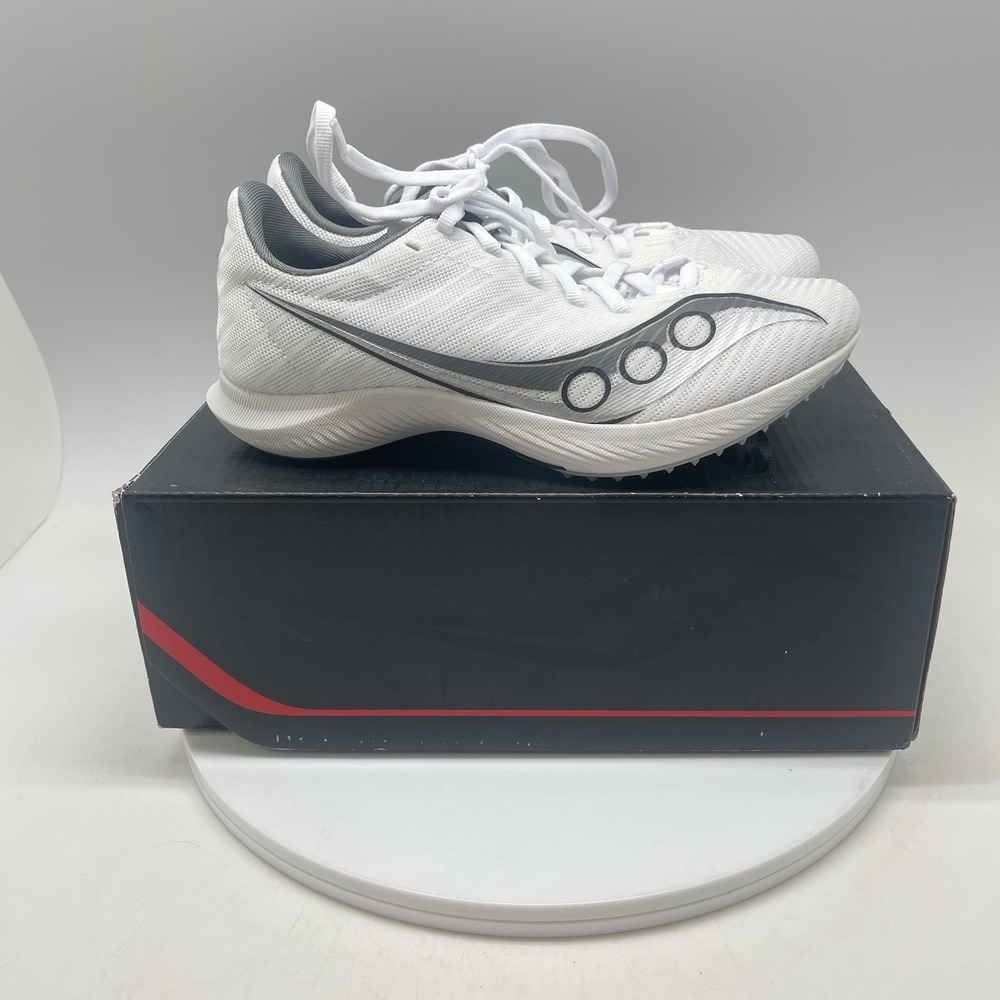 Saucony Spikes Womens‎ 6 Velocity MP S19099-01 Track Running Racing White New